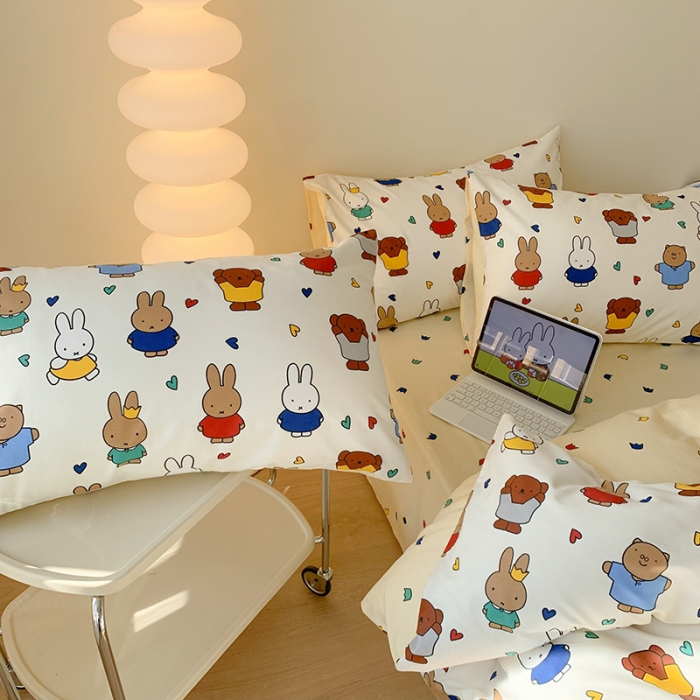 91家纺网 家纺一手货源 找家纺 澳萝拉 2023高支密全棉四件套-米菲系列 米菲和她的朋友