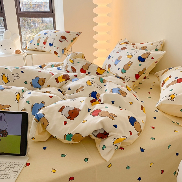 91家纺网 家纺一手货源 找家纺 澳萝拉 2023高支密全棉四件套-米菲系列 米菲和她的朋友