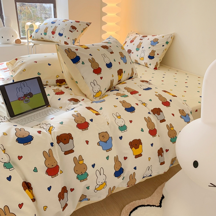 91家纺网 家纺一手货源 找家纺 澳萝拉 2023高支密全棉四件套-米菲系列 米菲和她的朋友