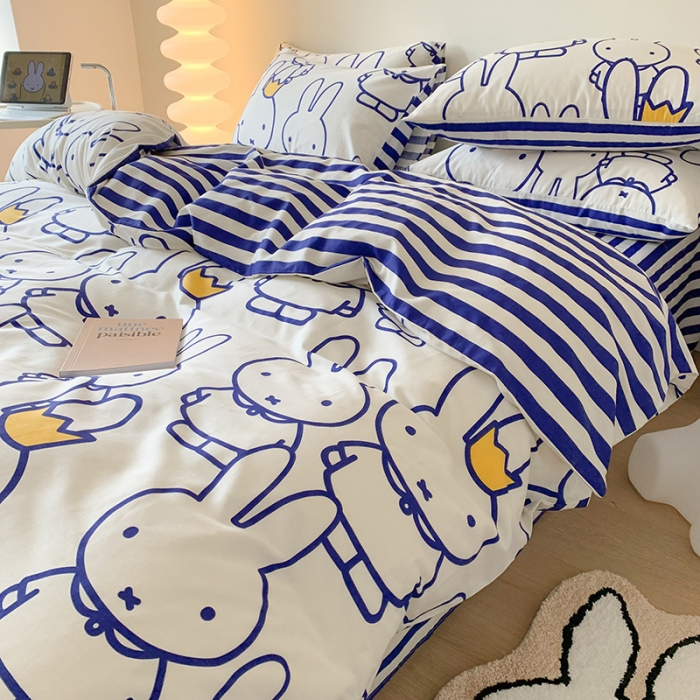 91家纺网 家纺一手货源 找家纺 澳萝拉 2023新款高支密全棉四件套-米菲系列 米菲乐园