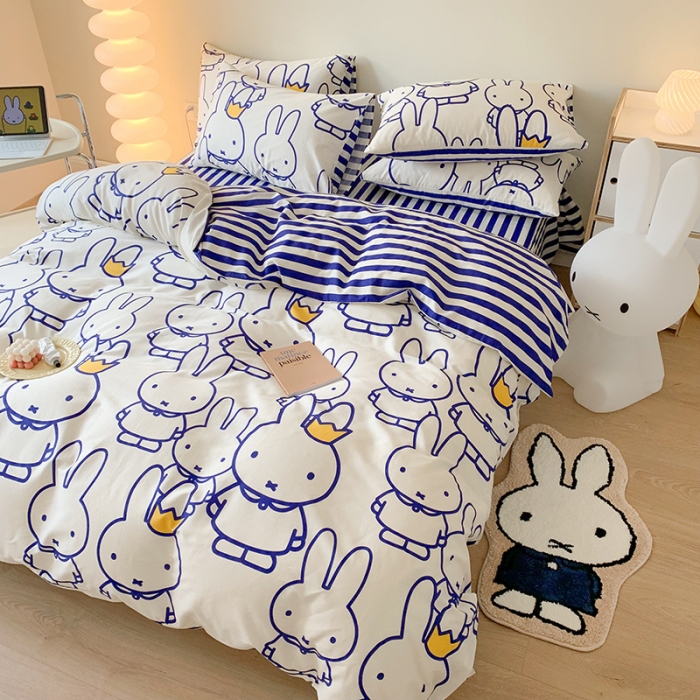 91家纺网 家纺一手货源 找家纺 澳萝拉 2023新款高支密全棉四件套-米菲系列 米菲乐园