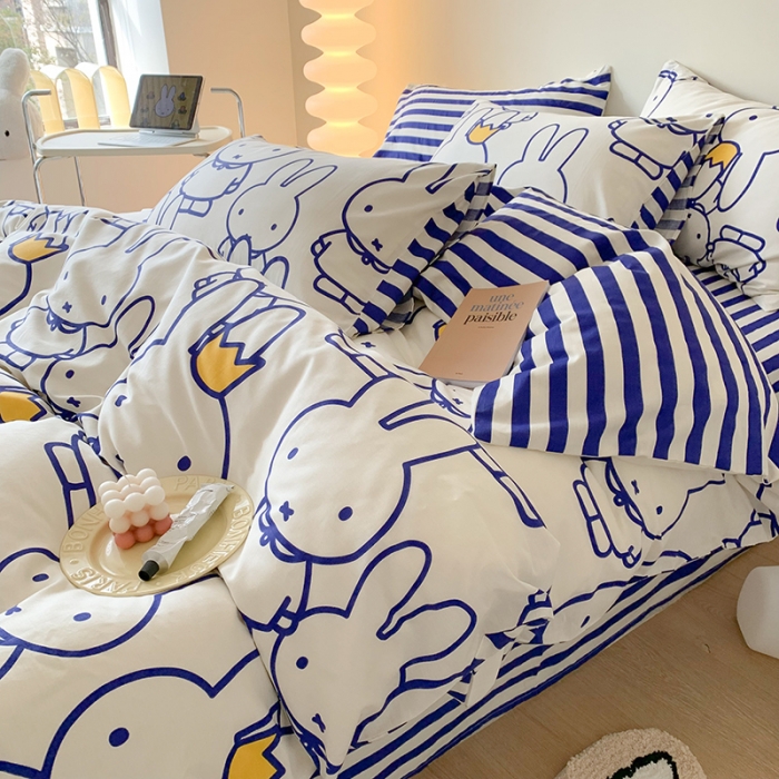 91家纺网 家纺一手货源 找家纺 澳萝拉 2023新款高支密全棉四件套-米菲系列 米菲乐园