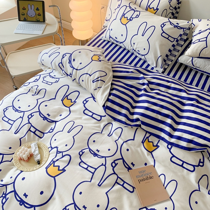 91家纺网 家纺一手货源 找家纺 澳萝拉 2023新款高支密全棉四件套-米菲系列 米菲乐园