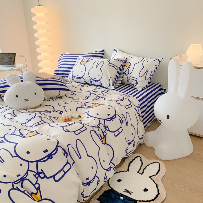 91家纺网 家纺一手货源 找家纺 澳萝拉 2023新款高支密全棉四件套-米菲系列 米菲乐园