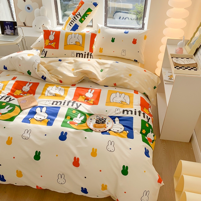 91家纺网 家纺一手货源 找家纺 澳萝拉 2023新款高支密全棉四件套-米菲系列 米菲晚安