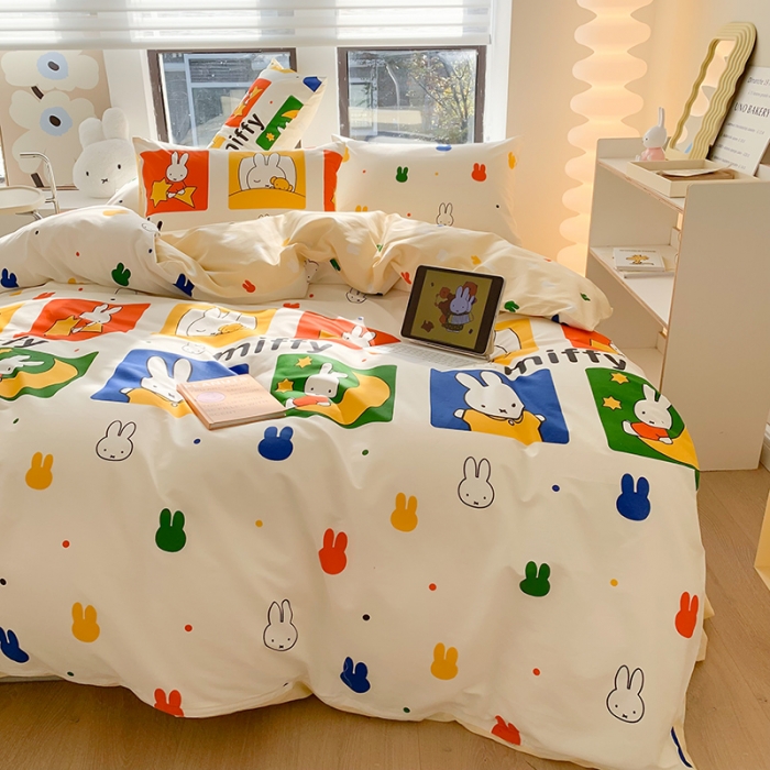 91家纺网 家纺一手货源 找家纺 澳萝拉 2023新款高支密全棉四件套-米菲系列 米菲晚安