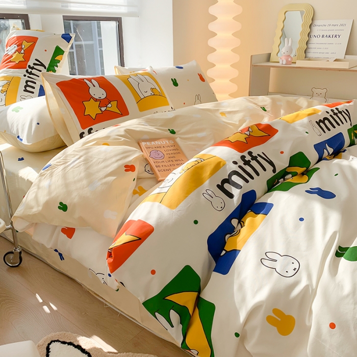 91家纺网 家纺一手货源 找家纺 澳萝拉 2023新款高支密全棉四件套-米菲系列 米菲晚安