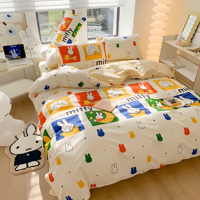 91家纺网 家纺一手货源 找家纺 澳萝拉 2023新款高支密全棉四件套-米菲系列 米菲晚安