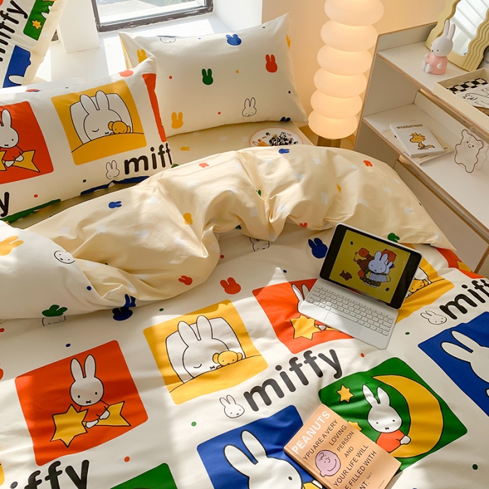 91家纺网 家纺一手货源 找家纺 澳萝拉 2023新款高支密全棉四件套-米菲系列 米菲晚安