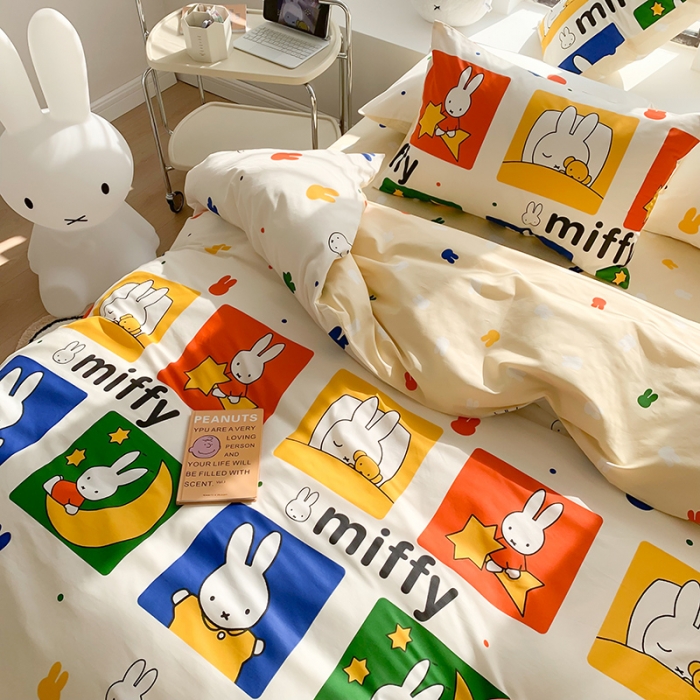 91家纺网 家纺一手货源 找家纺 澳萝拉 2023新款高支密全棉四件套-米菲系列 米菲晚安