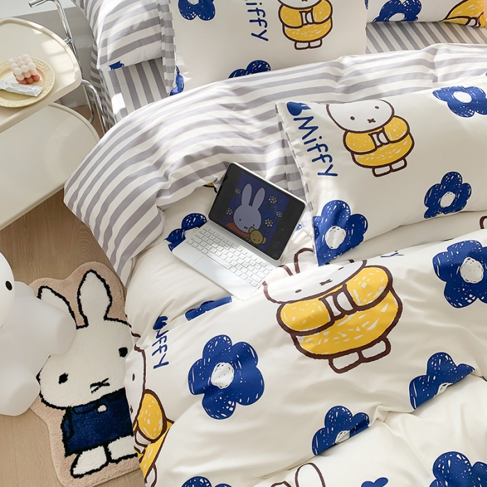 91家纺网 家纺一手货源 找家纺 澳萝拉 2023新款高支密全棉四件套-米菲系列 元气米菲