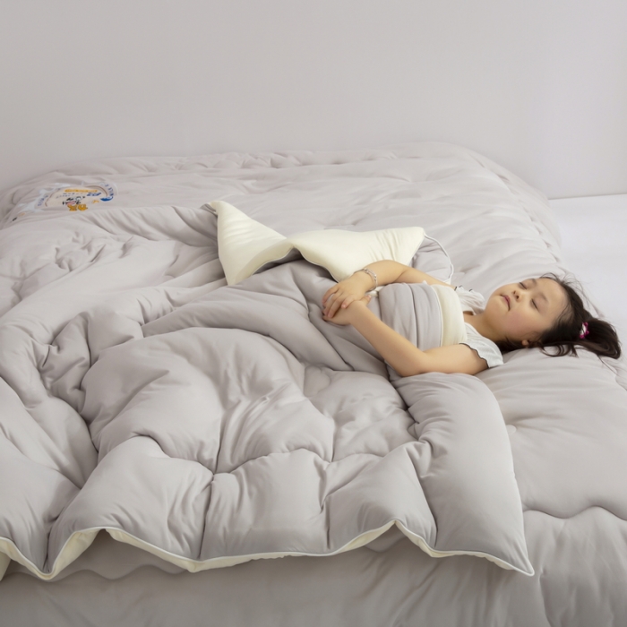 91家纺网 家纺一手货源 找家纺 佳居缘 2023AB双拼糯糯元气奶盖懒人被 芝香奶灰-灰黄