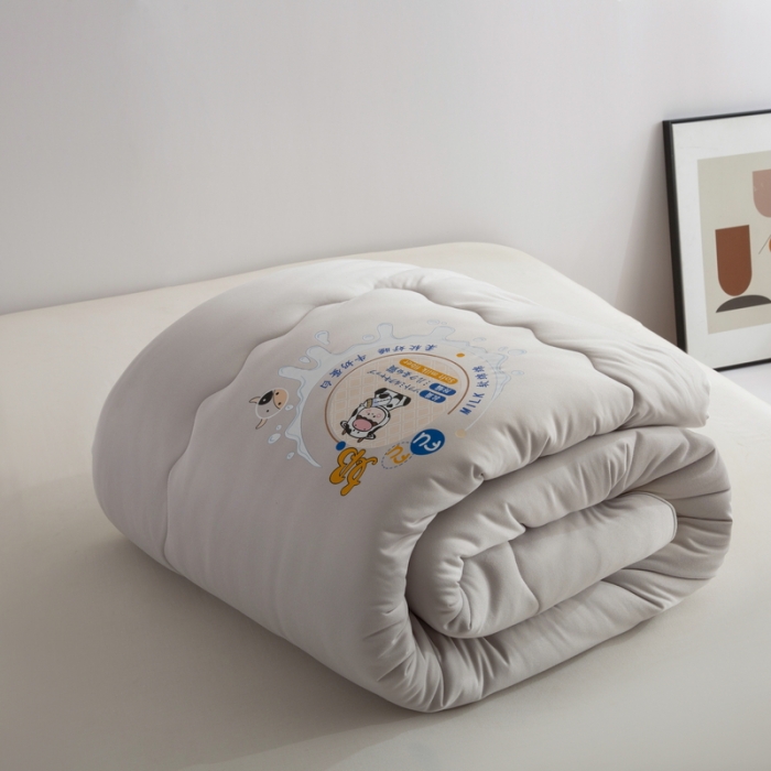91家纺网 家纺一手货源 找家纺 佳居缘 2023AB双拼糯糯元气奶盖懒人被 芝香奶灰-灰黄