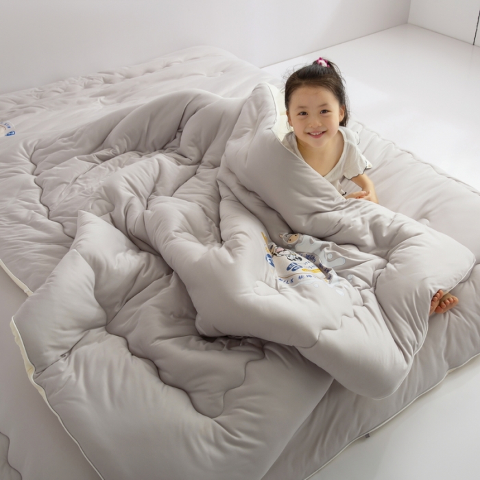 91家纺网 家纺一手货源 找家纺 佳居缘 2023AB双拼糯糯元气奶盖懒人被 芝香奶灰-灰黄