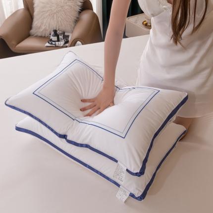 新款枕头舒适单个助眠立体枕芯透气学生羽丝绒宿舍成人 蓝色