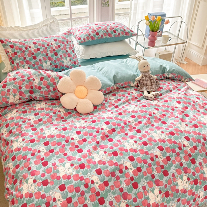 91家纺网 家纺一手货源 找家纺 (总) 清雅福 2025春夏新品全棉13372印花系列四件套