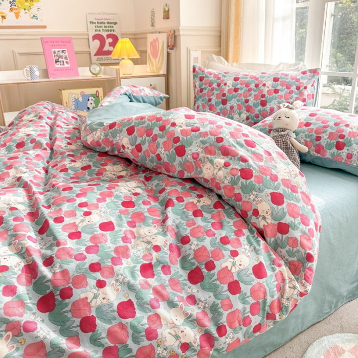 91家纺网 家纺一手货源 找家纺 (总) 清雅福 2025春夏新品全棉13372印花系列四件套