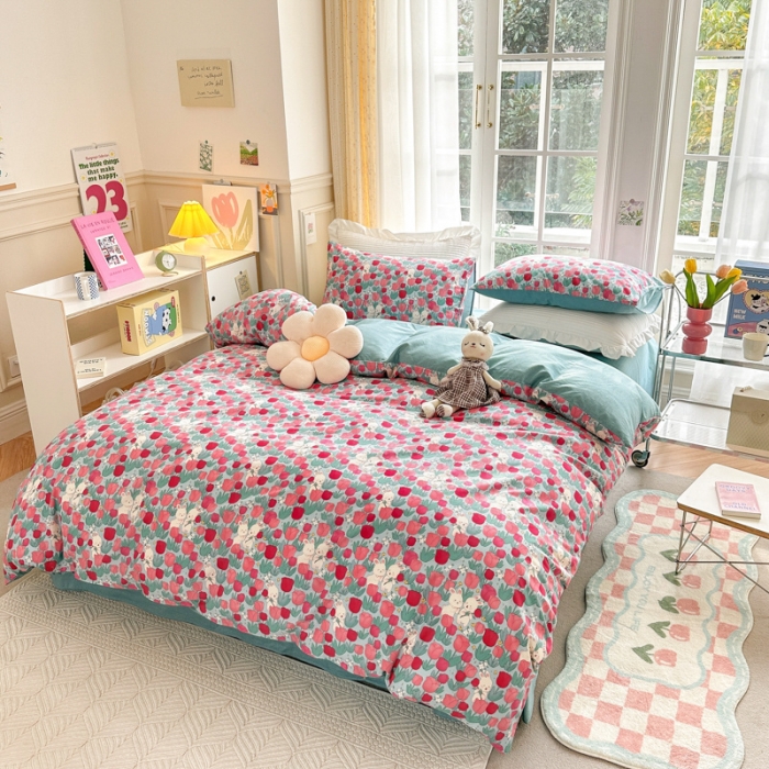 91家纺网 家纺一手货源 找家纺 (总) 清雅福 2025春夏新品全棉13372印花系列四件套