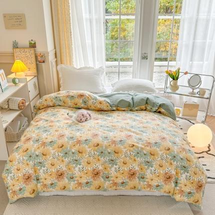 91家纺网 家纺一手货源 找家纺 (总)清雅福 2023春夏新品全棉13372印花系列单品被套