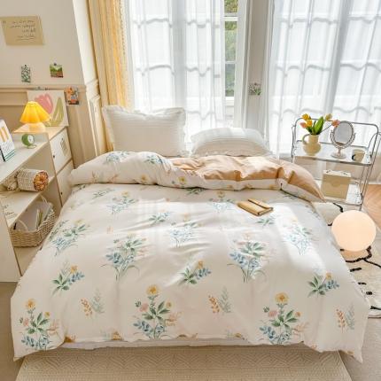 91家纺网 家纺一手货源 找家纺 (总)清雅福 2023春夏新品全棉13372印花系列单品被套