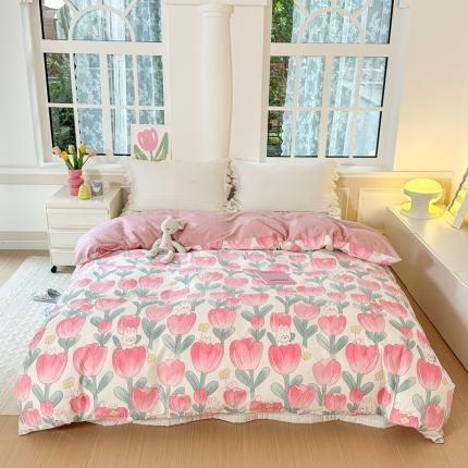 91家纺网 家纺一手货源 找家纺 (总)清雅福 2023春夏新品全棉13372印花系列单品被套