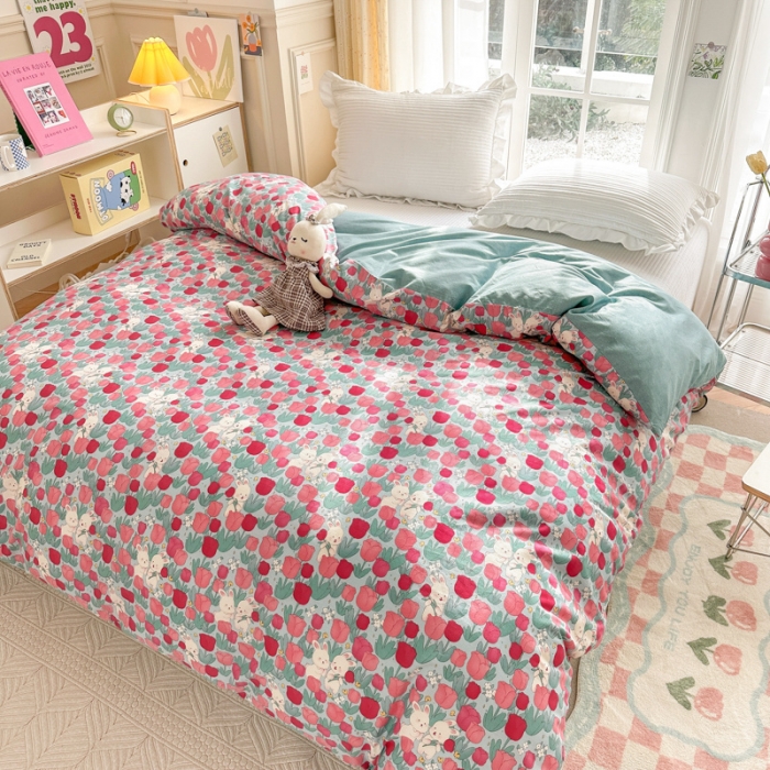 91家纺网 家纺一手货源 找家纺 (总)清雅福 2023春夏新品全棉13372印花系列单品被套