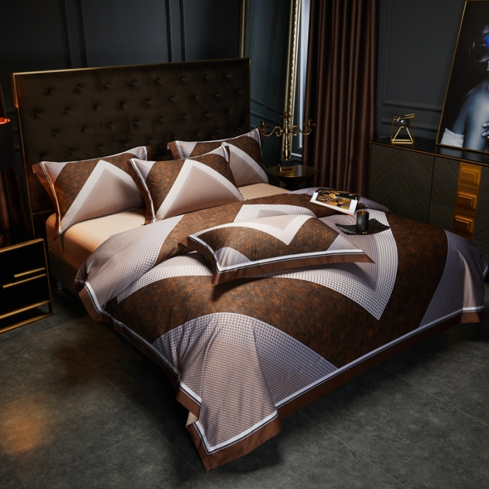 91家纺网 家纺一手货源 找家纺 总 缔缦2023新款高端120s锦棉数码印花四件套-弗洛伦萨