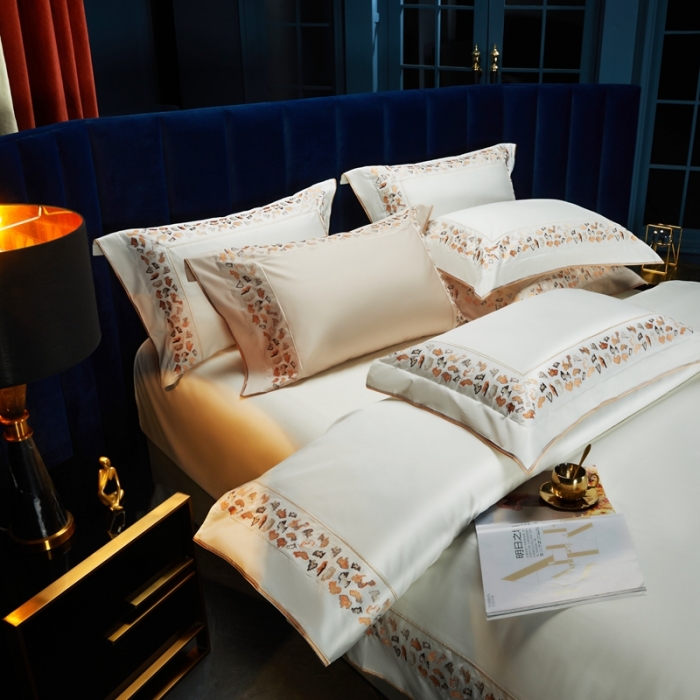 91家纺网 家纺一手货源 找家纺 （总）缔缦 2023新款高端100s长绒棉刺绣四件套-寐