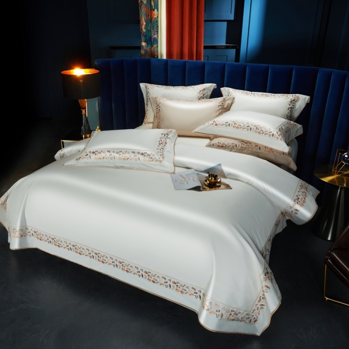 91家纺网 家纺一手货源 找家纺 （总）缔缦 2023新款高端100s长绒棉刺绣四件套-寐