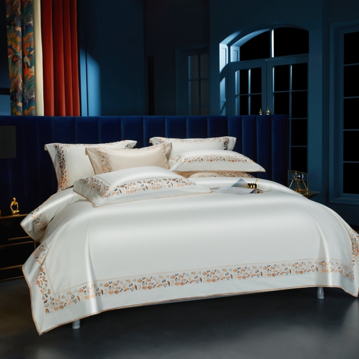 91家纺网 家纺一手货源 找家纺 （总）缔缦 2023新款高端100s长绒棉刺绣四件套-寐