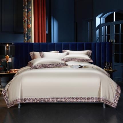 91家纺网 家纺一手货源 找家纺 （总）缔缦 2023新款高端100s长绒棉刺绣四件套-雅典娜