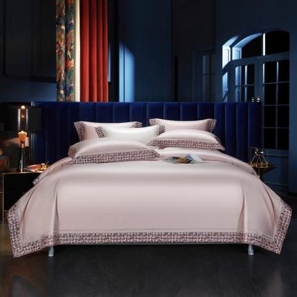 91家纺网 家纺一手货源 找家纺 （总）缔缦 2023新款高端100s长绒棉刺绣四件套-雅典娜