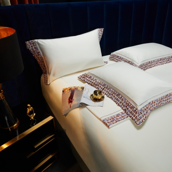 91家纺网 家纺一手货源 找家纺 （总）缔缦 2023新款高端100s长绒棉刺绣四件套-雅典娜