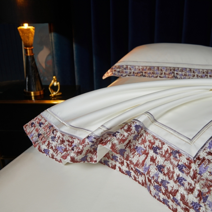 91家纺网 家纺一手货源 找家纺 （总）缔缦 2023新款高端100s长绒棉刺绣四件套-雅典娜