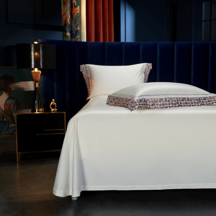 91家纺网 家纺一手货源 找家纺 缔缦 2023新款高端100s长绒棉刺绣四件套-雅典娜 雅典娜-贵族白