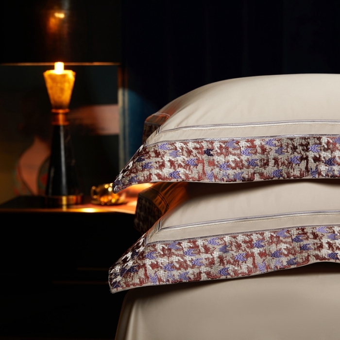 91家纺网 家纺一手货源 找家纺 缔缦 2023新款高端100s长绒棉刺绣四件套-雅典娜 雅典娜-卡其