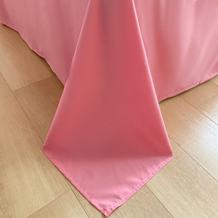 91家纺网 家纺一手货源 找家纺 易禾家纺 2024新款水洗亲肤棉毛巾绣四件套 郁金香-玫粉