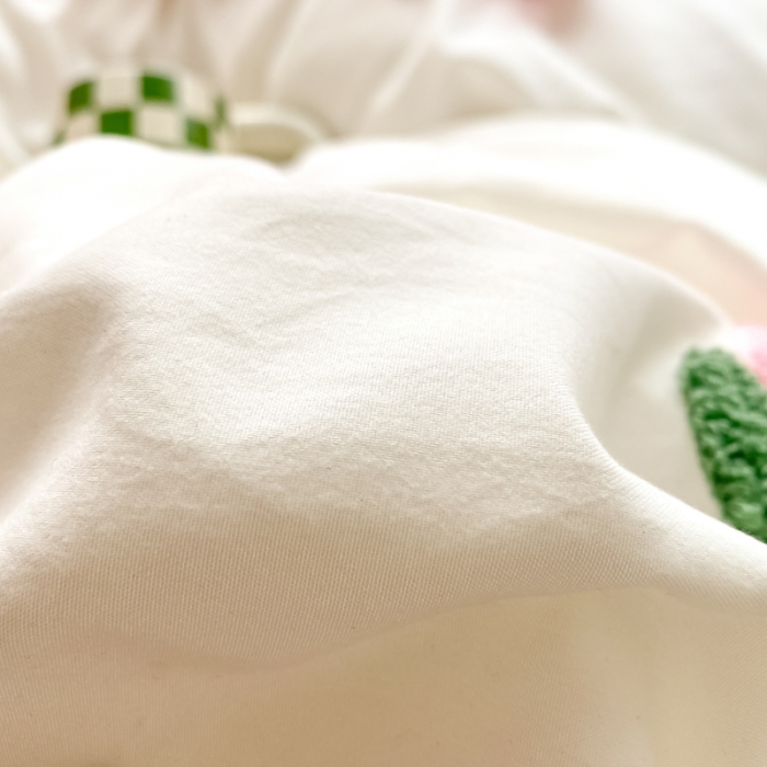 91家纺网 家纺一手货源 找家纺 易禾家纺 2024新款水洗亲肤棉毛巾绣四件套 郁金香-玫粉