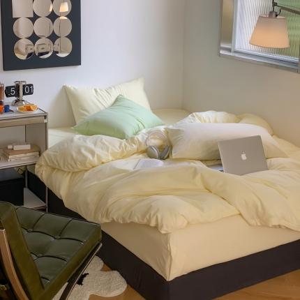 91家纺网 家纺一手货源 找家纺 （总）六巷胡同 2023春夏新品小红书博主风纯色水洗棉四件套