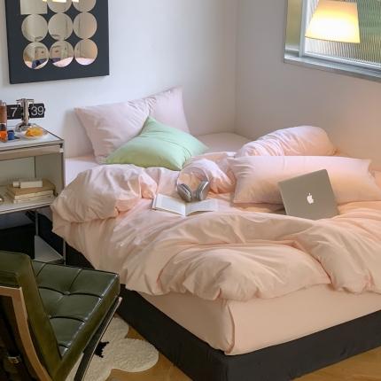 91家纺网 家纺一手货源 找家纺 （总）六巷胡同 2023春夏新品小红书博主风纯色水洗棉四件套