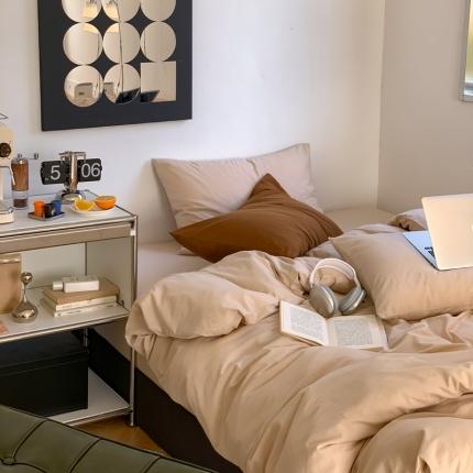 91家纺网 家纺一手货源 找家纺 （总）六巷胡同 2023春夏新品小红书博主风纯色水洗棉四件套