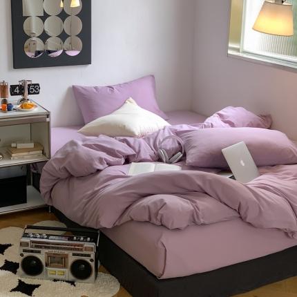 91家纺网 家纺一手货源 找家纺 （总）六巷胡同 2023春夏新品小红书博主风纯色水洗棉四件套