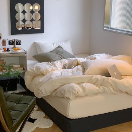 91家纺网 家纺一手货源 找家纺 （总）六巷胡同 2023春夏新品小红书博主风纯色水洗棉四件套