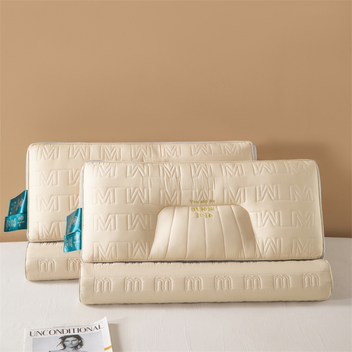 91家纺网 家纺一手货源 找家纺 爱来伊 2023新款乳胶牵引枕头 尊贵黄