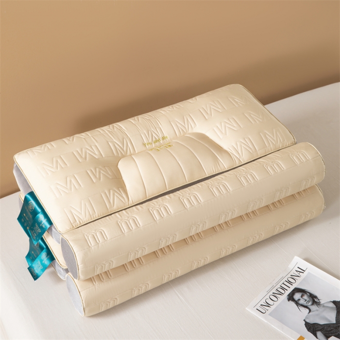 91家纺网 家纺一手货源 找家纺 爱来伊 2023新款乳胶牵引枕头 尊贵黄