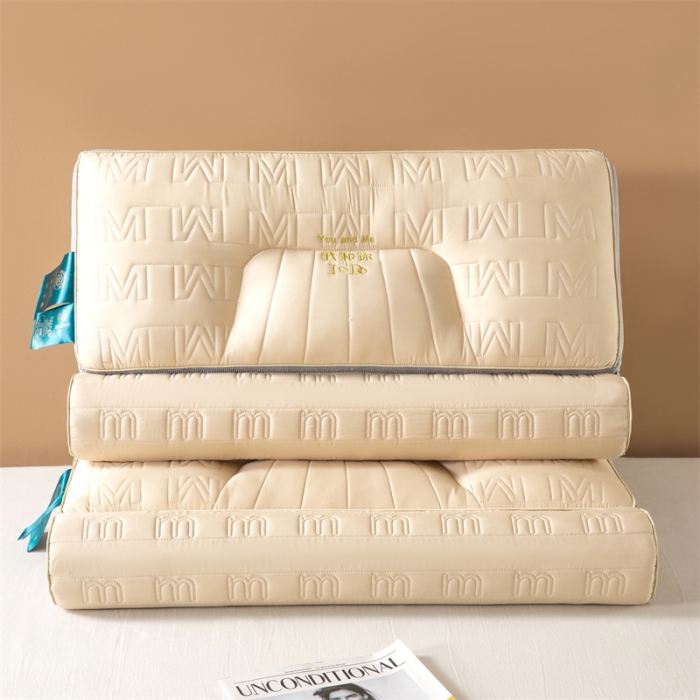 91家纺网 家纺一手货源 找家纺 爱来伊 2023新款乳胶牵引枕头 尊贵黄