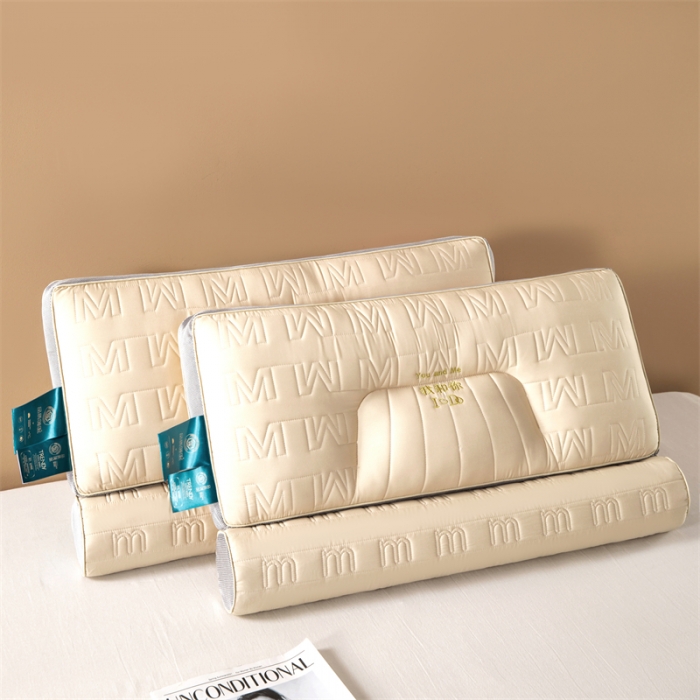 91家纺网 家纺一手货源 找家纺 爱来伊 2023新款乳胶牵引枕头 尊贵黄