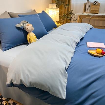 （总）四件套水洗棉被套学生宿舍床被子单人床上用品磨毛三件套被罩女冬