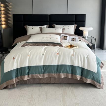 91家纺网 家纺一手货源 找家纺 （总）时亿 2023新款100支长绒棉四件套苍兰之约