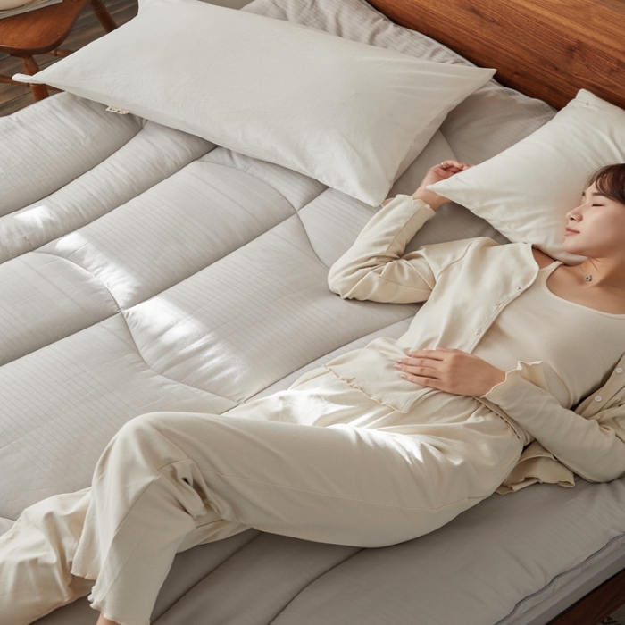 91家纺网 家纺一手货源 找家纺 安莱生活 2023新款原棉大豆床褥软床垫 灰色